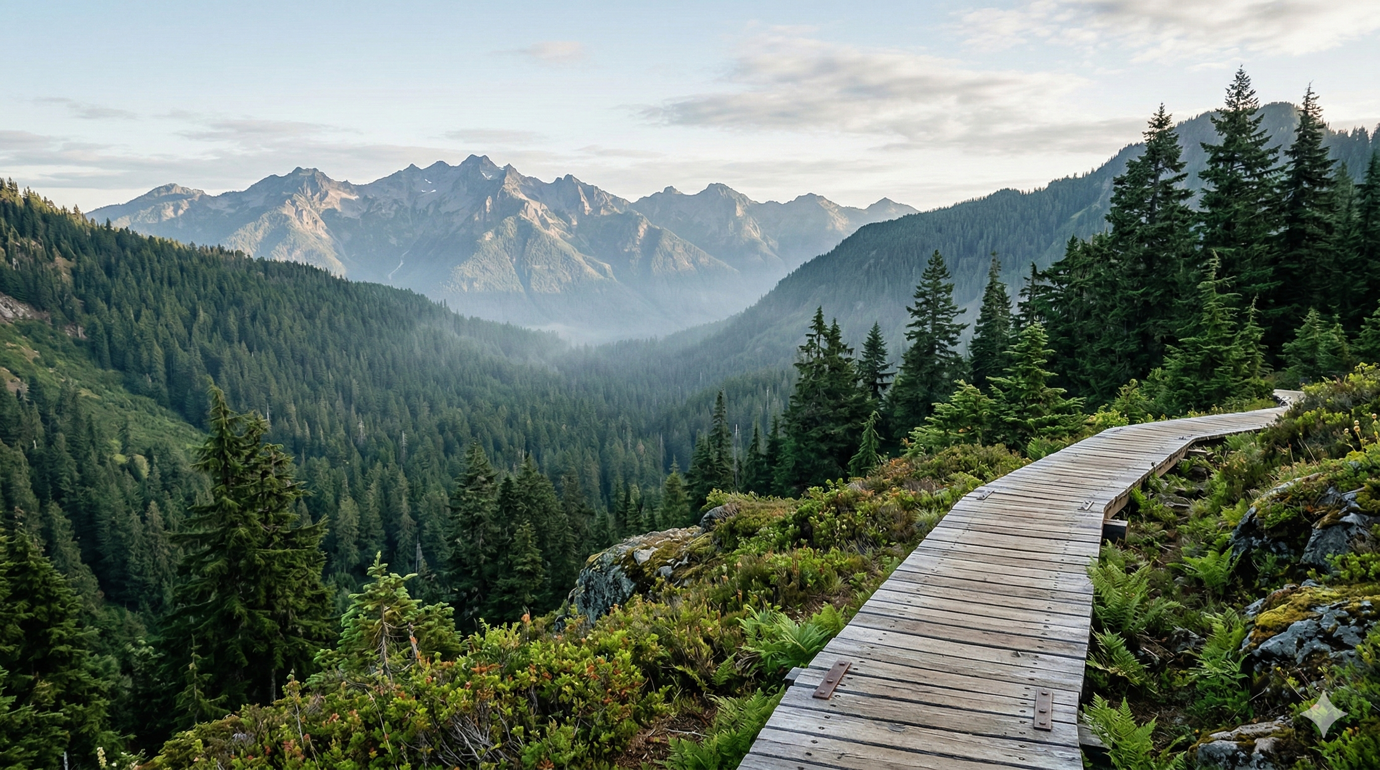 Evergreen forest ridge